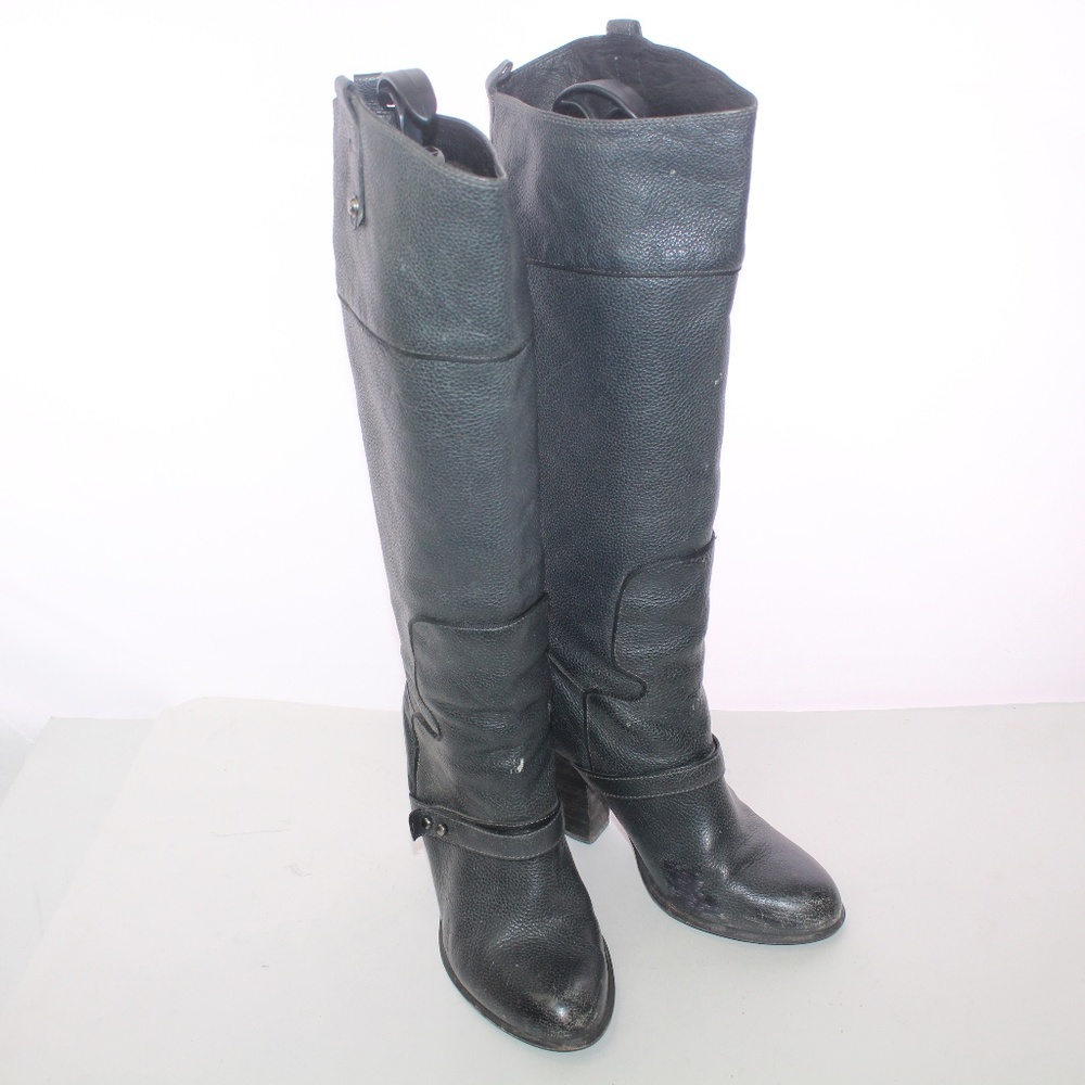 Sam Edelman Knee High Pebbled Leather Riding Boots